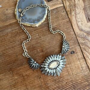 LOFT Celadon Green Gold-Tone Statement Necklace